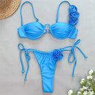 Chic Floral Beach Bikini - Blue