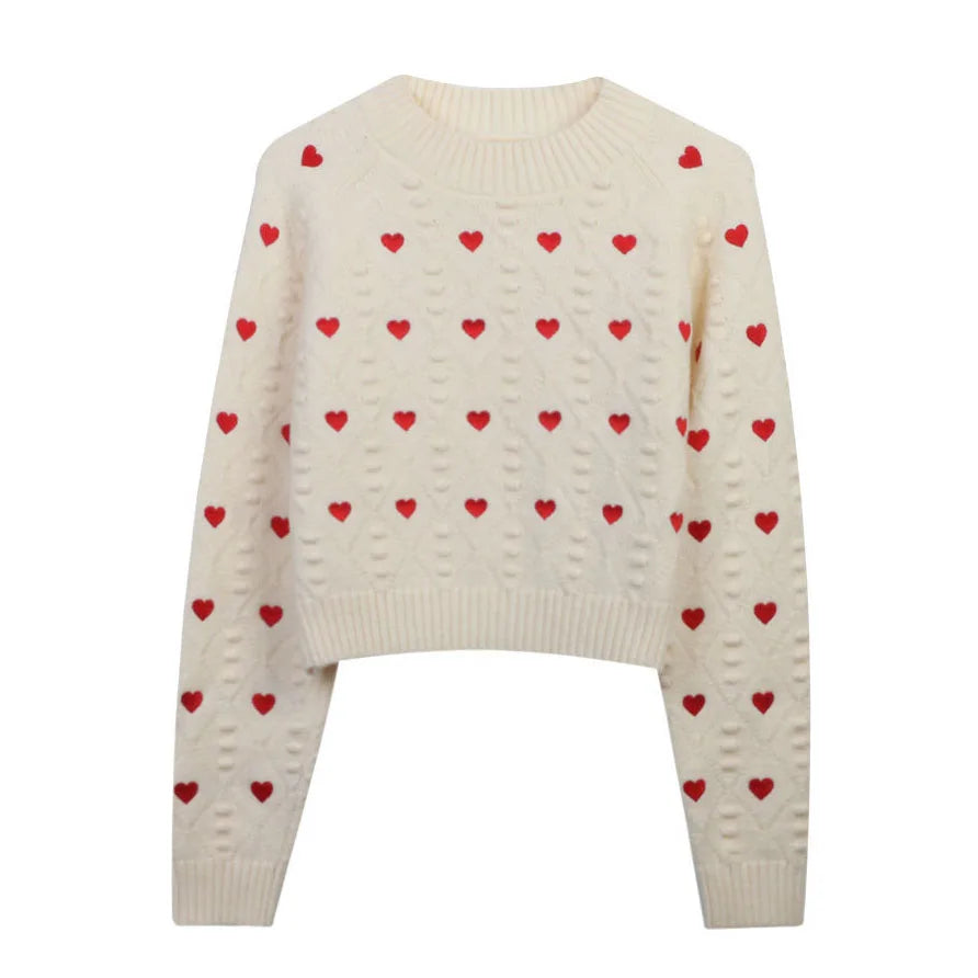 Chic Love Hearts Women Jumper