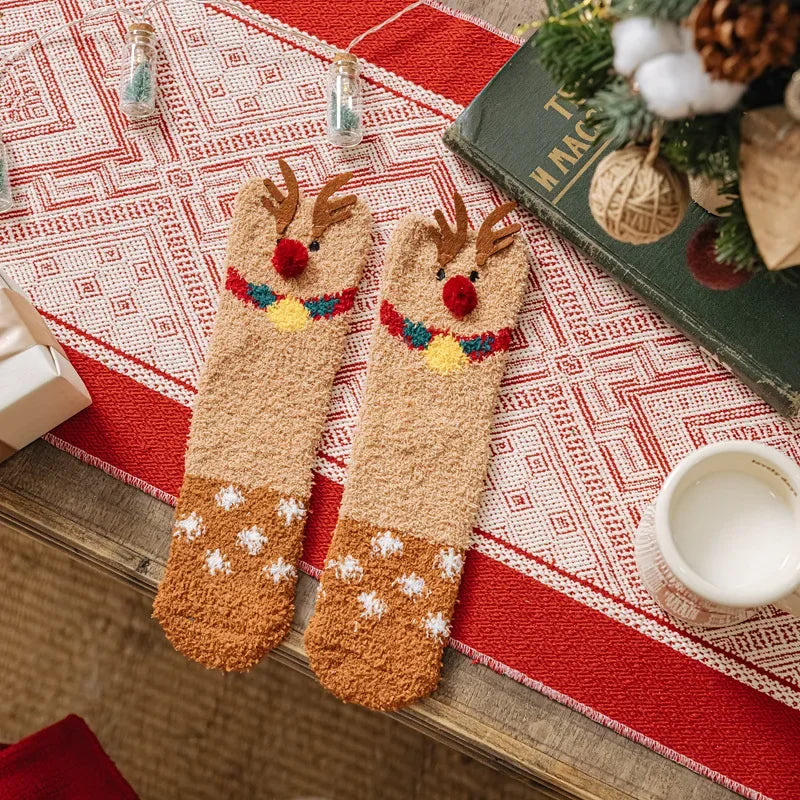 Plush Christmas Sleep Socks