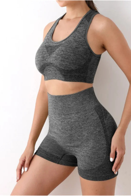 Grey Women's Gym and Yoga Outfit
