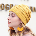 Yellow Women's Knitted Beanie Hat