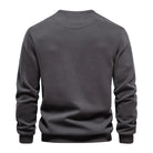 Dark Grey Casual Men's Pocket Jumper (Back)