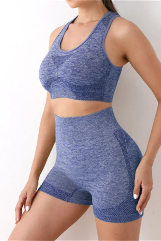 Blue Women's Gym and Yoga Outfit